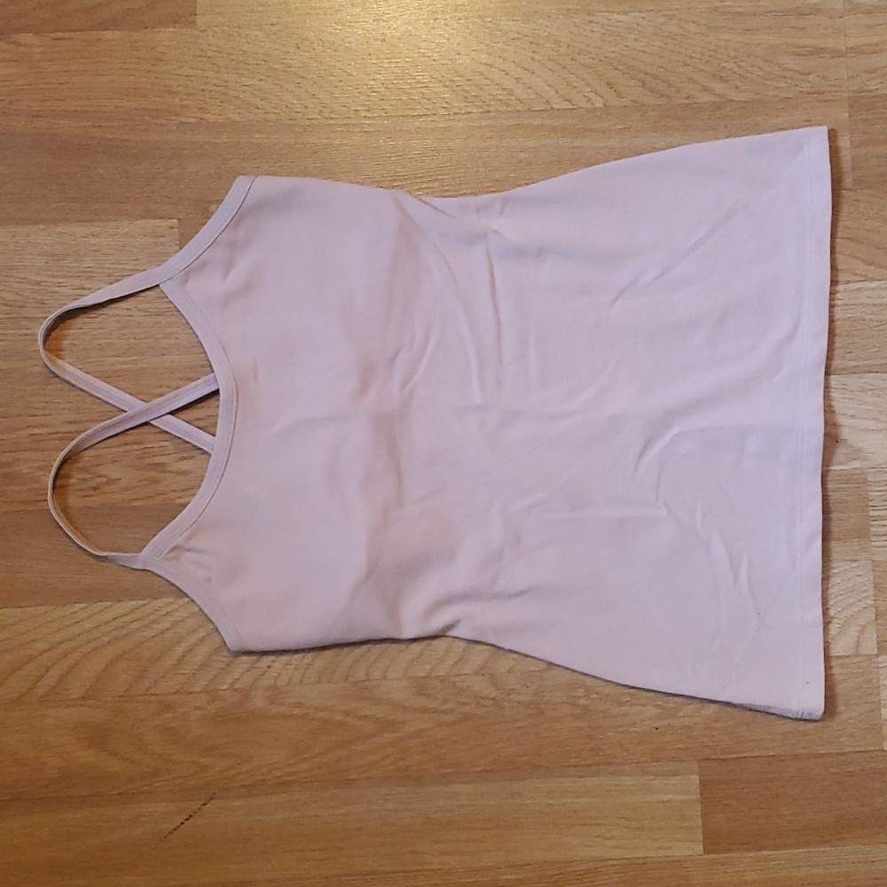 Beyond Yoga Racerback cross strap tank top size S light pink